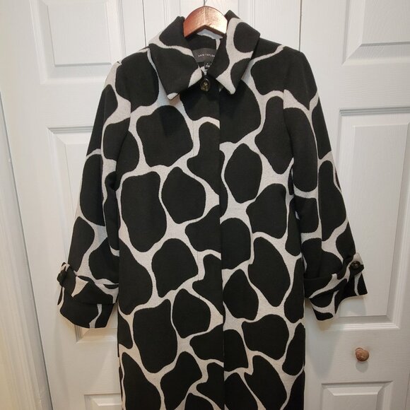 ANN TAYLOR Wool Blend Giraffe Print Mac Coat - Picture 4 of 14